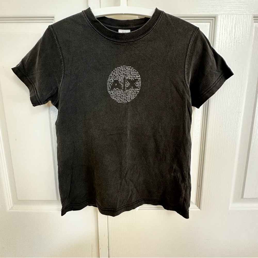 Vintage Armani Exchange Men Cotton Made In USA Black Short Sleeve Tee L